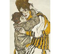 Egon Schiele Schieles Wife With Her Little Nephew Large Wall Art Print Canvas Premium Poster Mural