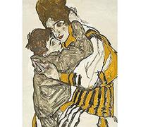 Egon Schiele Schieles Wife With Her Little Nephew Unframed Wall Art Print Poster Home Decor Premium