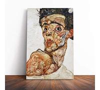Egon Schiele Self Portrait (3) Canvas Print | Gallery Wrapped 30mm Frame Wall Art | 30x20 inches | Ready to Hang | Modern People Picture | Living Room Bedroom Lounge Office