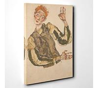 Egon Schiele Self Portrait (8) Canvas Print | Gallery Wrapped 30mm Frame Wall Art | 30x20 inches | Ready to Hang | Modern People Picture | Living Room Bedroom Lounge Office