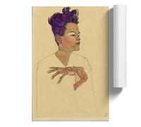 Egon Schiele Self Portrait | Unframed Wall Art Print | Ready to Frame Poster | Modern Home Decor Picture | Artwork for Living Room, Bedroom, Kitchen or Office | A1 (59.4x84.1 cm)