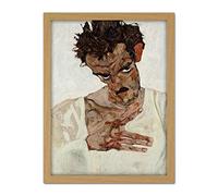 Egon Schiele Self Portrait With Lowered Head Large Framed Art Print Poster Wall Decor 18x24