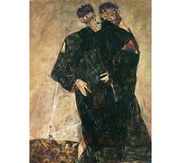 Egon Schiele The Hermits Painting Large Wall Art Print Canvas Premium Mural