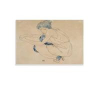 Egon Schiller's, Kneeling Woman (Crouching Woman) Poster Home Decor Wall Art Hanging Picture Print Bedroom Decorative Painting Room Aesthetic 12x18inch(30x45cm)