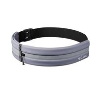 EGOO - Water Resistant Running Belt with Adjustable Elastic Strap, Lightweight Large Capacity Sports Waistpack with Dual Pockets for Running, Workout, Walking, Biking, Travel & Outdoor Activities