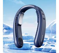 EGOPP Ultra Cooling Portable Neck Fan with 2 Air Cooler plates, 360° airflow Bladeless Wearable Personal Fan, 3 Adjustable Speeds Hands-Free Rechargeable Leafless Fan