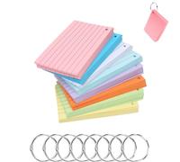 EGOSKY Flash Cards, 400PCS Blank Revision Cards, A7 Ruled Index Cards, Coloured Cue Flashcards for Study Learning Note Taking to Do List