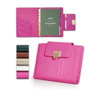 EGOSUNNY A5 Undated Planner - (14.7 x 21.1 cm) Crocodile-Textured Leather Cover, Refillable 6-Ring Binder with 80 Sheets, Dividers & Metal Ballpoint Pen - Journal Organiser for Work & Personal Use