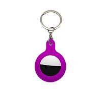 EGP Keyring Tag Holder, Silicone Case Compatible with AirTag (2021), 1 Pack, Portable and Protective Keys Chains Bag Tag Cover (Purple)