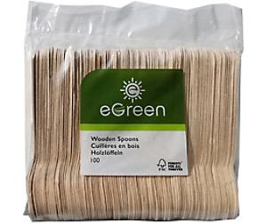eGreen Disposable Dessert Spoons Birchwood 3.5 x 20cm Brown Pack of 100