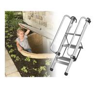 Egress Escape Ladder for Window Well and Loft Bed, Durable 3-7 Step Cabin and Basement Stairs, Perfect for Outdoor Use and Dorm Rooms