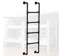 Egress Ladder Basement Escape Steps Ladder Emergency Window Ladder Egress Well Egress Windows Attic Stairs Basement Egress Black Metal Wrought Iron Ladders for Rv Bedroom Dormitory/1.46M/4.8Ft/57In