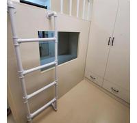 Egress Ladder, Heavy Duty Metal Fire Escape Ladder, Wall Mounted for Bunk Bed, RV, Deck, Basement Window Well, Supports 330lbs, 3.3FT to 9.8FT Adjustable Length