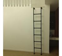 Egress Ladder - Heavy Duty Metal Wall Mounted Climbing Ladder for Emergency Use - Industrial Wrought Iron Construction