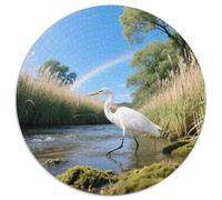 Egret 1000 Piece Round Puzzle Moderate Challenge Suited for Adults Strategic Thinking Memory Training Bird Relaxation Tool 1000pcs (67.5x67.5cm)