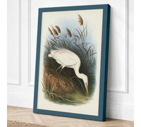 Egret in Shallow Water Canvas Wall Art Print 24x16 Inch (61 x 41 cm)