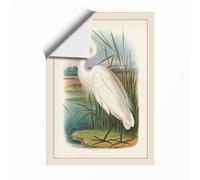 Egret in the Marshland Botanical Unframed Wall Art Print A1 (84.1×59.4cm), Wall Decor for Living Room, Bedroom, Office & Home, Art Gift