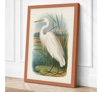 Egret in the Marshland Canvas Wall Art Print 18x12 Inch (46 x 30 cm)