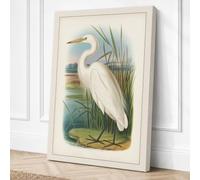 Egret in the Marshland Canvas Wall Art Print 36x24 Inch (91 x 61 cm)
