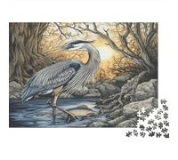 Egret Jigsaw Puzzles for Adults 1000 Piece Jigsaw Puzzles for Adults Kids Learning Educational Toys Family Games Christmas Birthday GiftsPremium & Durable for Stress Relief 1000pcs (75x50cm)
