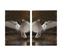 Egret Spreads Its Wings Printed Passport Cover Case Passport Holder For Travel Passport Cards Protector Travel Covers Wallet Case RFID Blocking Leather Card Case for Women Men, Egret Spreads Its