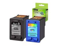 EGRMZ 21XL 22XL Ink Cartridge Black And Tri-Color Compatible With Deskjet F2110 F2120 F2128 F2180 F2212 F2250 D1530 D2360 Printers Replacement Ink Yield Standard(1PK Color)
