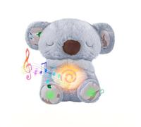 EGSHUFU Anxiety Relief Koala Soothing Breathing Otter Age 3+,Evora Anxiety Relief Koala,Calming Otter Plush Rest Calming Sleep with Music Light Rhythmic Breathing Motion for Kids Sleeping (Gray)