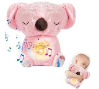 EGSHUFU Anxiety Relief Koala Soothing Breathing Otter,Evora Anxiety Relief Koala,Calming Anxiety Otter Plush Rest Calming Sleep with Music Light Rhythmic Breathing Motion for Kids (Pink)