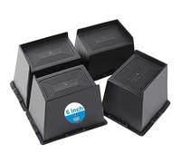 EGTTGIN Bed Risers 2 inch, 3 inch, 4 inch, 5 inch, 6 inch Heavy Duty, Oversized Furniture Riser for Couch Sofa Table Desk Chair Recliner Leg Frame Dorm, Support up to 6000 Lbs (Black 6 inch, 4 Pack)