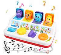 Egujiwa Interactive Pop Up Animal Toy with Light Music, Animal Sounds, Educational and Development Toy for Babies (As Shown)