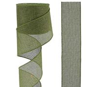 Egurs 10 Yard Jute Ribbon Colourful Hessian Ribbon Vintage Gift Ribbon Wide Linen Ribbon Bow Decorative Ribbon for Gift Pack DIY Craft Floristry Wedding Christmas Party Decoration Dark Green 4 cm