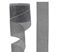 Egurs 10 Yard Jute Ribbon Colourful Hessian Ribbon Vintage Gift Ribbon Wide Linen Ribbon Bow Ribbon Decorative Ribbon for Gift Pack DIY Craft Floristry Wedding Christmas Party Decoration Grey 4 cm