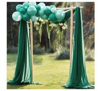 Egurs 10FT Wedding Arch Draping Fabric Chiffon Curtain Drapes Sheer Fabric for Draping Elegant Tulle Back Drops for Wedding Ceremony Reception Decorations Dark Green 10FT