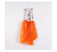 Egurs 2 Pieces Cheerleading Pom Poms Metallic Foil Cheer Pom Poms with Plastic Handles for Dance Basketball Football Cheering Squad and Stage Performance Orange