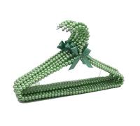 Egurs 5 Pieces Pearl Clothes Hanger 40cm Elegant Clothes Hangers with Ribbon Bride Wedding Dress Hangers Shirt Coat Hangers for Adults Men Women Kids Children Green