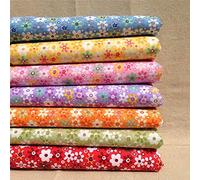 Egurs 7pcs/set 50x50cm Patchwork Sunflower Pattern Cotton Fabric Squares Bundles for Sewing, Quilting, DIY Craft, Handicraft