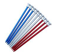 Egurs 9 pcs High Strength Aluminum Alloy Tent Pegs,23cm Solid Round Tube Camping Nails Heavy Duty Tent Stakes for Hard Ground(mixde color)
