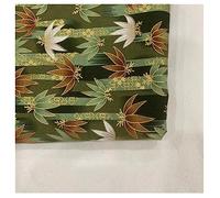 Egurs Cotton Fabric Japanese Style Bronzing Maple Leaf Pattern Fabric Sold by the Metre Flowers Cloth Decorative Fabric for Sewing Quilting DIY Clothing Tablecloth Green