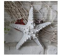 Egurs Wall Decoration Starfish 22 cm Maritime Mediterranean Style Hanging Decoration Colourful Resin Large Starfish White