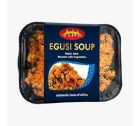 Egusi Soup 450g | Authentic African Flavor with Ground Melon Seed, Vegetables, Dry Fish & Assorted Meat | Traditional Nigerian Soup | Ready to Heat & Serve