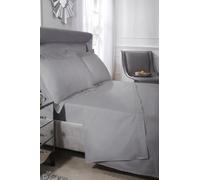 Emma Barclay 200 Thread Count Luxury Egyptian Cotton Flat Sheet in Silver - Super King Bed