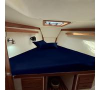 EGYLIN 100% Egyptian Cotton Universal V Berth 3 Piece The Best Boat V Berth Bedding Fits mattresses up to 8” Depth Sheet Set - 800 Thread Count Boat Sheet Set - Navy Blue