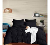 EGYLIN 800 TC Egyptian Cotton Black Duvet Cover Set Double Size 100% Long Staple Cotton Black Quilt Cover With 2pc PillowShams, Luxurious Soft Sateen Bedding Set