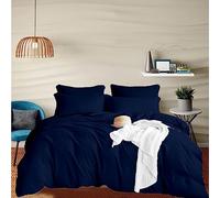 EGYLIN 800 TC Egyptian Cotton Navy Blue Duvet Cover Set Single size 100% Long Staple Cotton Navy Blue Quilt Cover With 2pc PillowShams, Luxurious Soft Sateen Bedding Set
