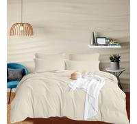 EGYLIN 800 Thread Count 100% Egyptian Cotton 4 Piece Bedding Set - Soft, Breathable Duvet Cover, Fitted Sheet with 25 cm Deep Pocket & 2 Pillowcases Hotel Quality Quilt Cover Set - (Ivory, Emperor)