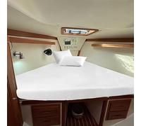 EGYLIN 800 Thread Count Boating 3PC Sheet Set - Universal V Berth 100% Egyiptan Cotton 3PC Sheet Set Fits Mattresses up to 8” Depth-Sailboat Boaters Gift (White)