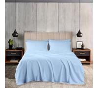 EGYLIN 800 Thread Count Double 4 Piece Bed Sheet Set Ultra-Soft 100% Egyptian Cotton Breathable Fitted Sheet, Flat Sheet & 2 Pillowcases Luxury Bedding Set Wrinkle & Fade Resistant, Light Blue