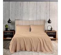 EGYLIN 800 Thread Count Double 4 Piece Bed Sheet Set Ultra-Soft 100% Egyptian Cotton Breathable Fitted Sheet, Flat Sheet & 2 Pillowcases Luxury Bedding Set Wrinkle, Shrinkage & Fade Resistant, Beige