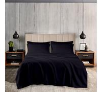 EGYLIN 800 Thread Count Double 4 Piece Bed Sheet Set Ultra-Soft 100% Egyptian Cotton Breathable Fitted Sheet, Flat Sheet & 2 Pillowcases Luxury Bedding Set Wrinkle, Shrinkage & Fade Resistant, Black