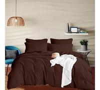 EGYLIN 800 Thread Count Pure Egyptian Cotton Brown Duvet Cover King Size Super Soft Breathable 100% Long Staple Cotton Quilt Cover 224cm x 224cm, Luxurious Hotel Quality Sateen Bedding Set Easy Care